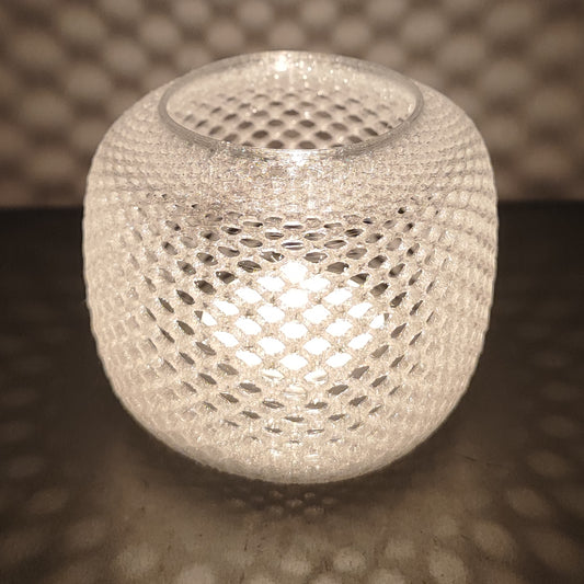 Portavelas con patrón romboide